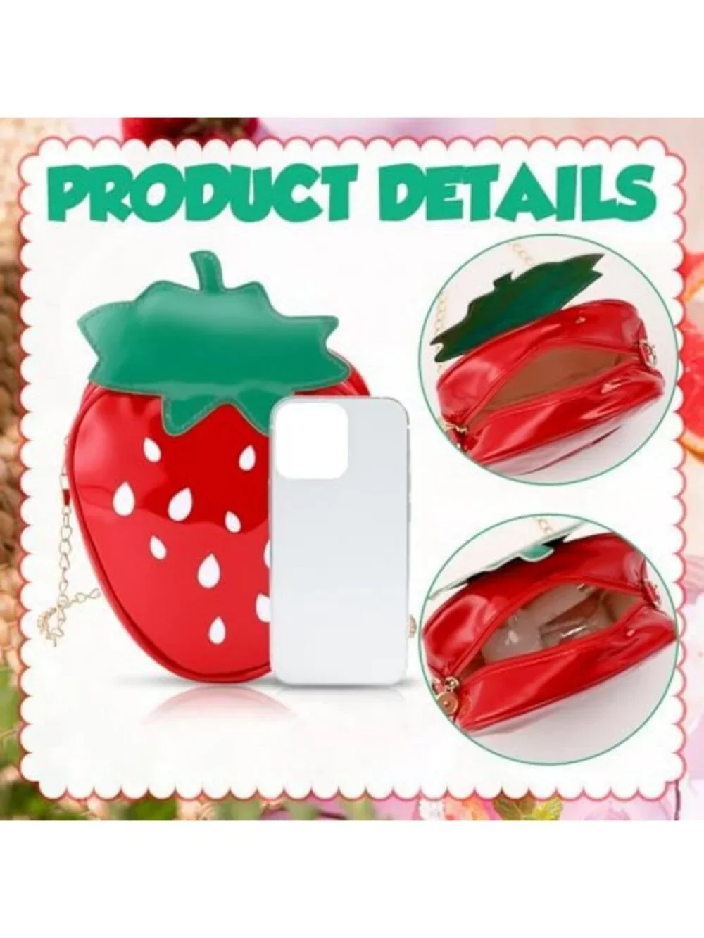 12 Pcs Strawberry Crossbody Bag Set - Cute PU Phone Wallets for Girls' Parties